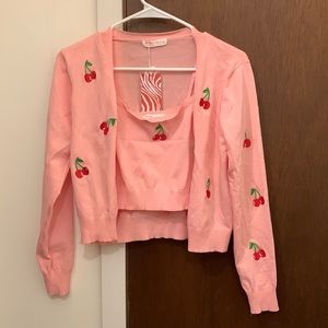 Cherry tank top & sweater set